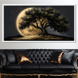 Gilded Roots Beneath A Radiant Moon - NicheCanvas