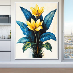 Golden Petals Tropical Elegance - NicheCanvas