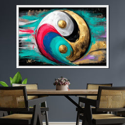 Golden Yinyang Energy Flow - NicheCanvas