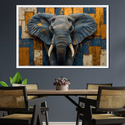 Elephant Majesty Patchwork Elegance - NicheCanvas