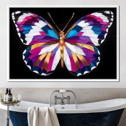 Neon Jewel Butterfly Flight - NicheCanvas
