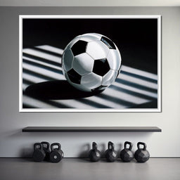 Soccer Ball Shadow Stripes - NicheCanvas