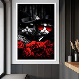 Feline Noir Enigma Roses - NicheCanvas