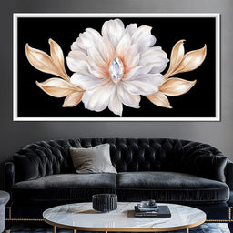 Diamond Heart Golden Peony Flair - NicheCanvas