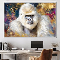 Majestic White Gorilla Portrait - Neal Hackett - NicheCanvas