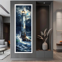 Lighthouse of Stormy Shores - NicheCanvas