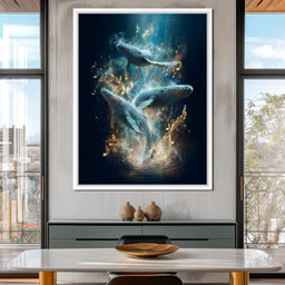Melodic Tides of Dancing Whales - NicheCanvas