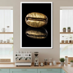 Golden Coffee Bean Reflection - NicheCanvas