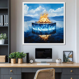 Blue Horizon Flame Enchantment - NicheCanvas