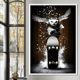 Nocturnal Skateboarding Dash - NicheCanvas