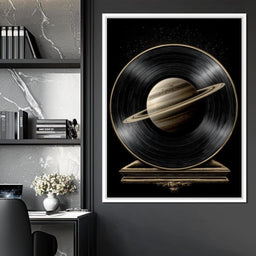 Saturn Vinyl Orbit Night Sky - NicheCanvas