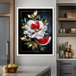 Golden Petals and Melon Muse - NicheCanvas