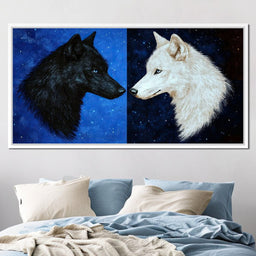 Celestial Wolves Starlit Encounter - NicheCanvas