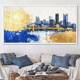 Golden Bridge Skyline - NicheCanvas