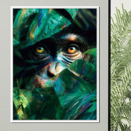Emerald Canopy Primate Eyes - NicheCanvas