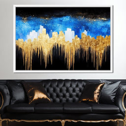 Golden Cityscape Skyline Elegance - NicheCanvas