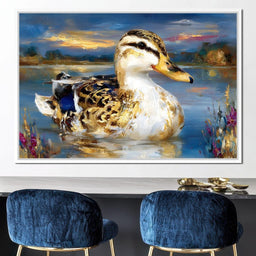 Golden Mallard Lake Sunset - Neal Hackett - NicheCanvas