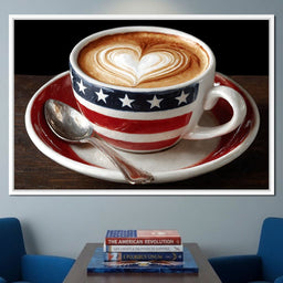 Patriotic Latte Heart Cup - NicheCanvas