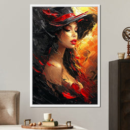 Fiery Elegance in Noir - NicheCanvas