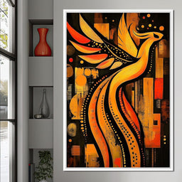 Phoenix in Golden Auras - NicheCanvas