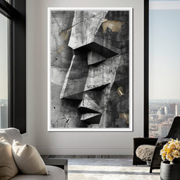 Monochrome Geometric Echoes - NicheCanvas