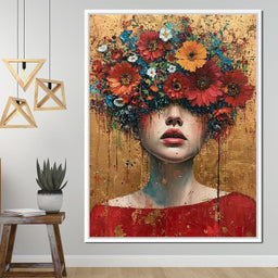 Bloomed Silence in Gold - NicheCanvas