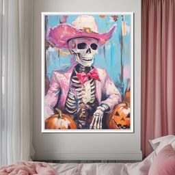 Cowboy Skeleton Pumpkin Bash - NicheCanvas