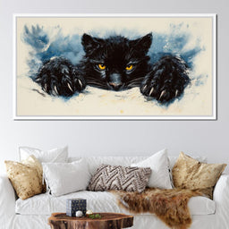 Black Feline on the Prowl - NicheCanvas