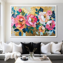 Golden Royal Flowers 02 - Wildrose Creations - NicheCanvas