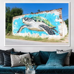 Street Art - Sea Turtle Voyage - NicheCanvas
