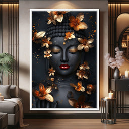 Radiant Floral Buddha Tranquility - NicheCanvas