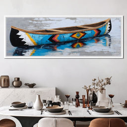 Reflections of a Painted Canoe - NicheCanvas