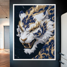 Gilded Lunar Tiger Roar - NicheCanvas