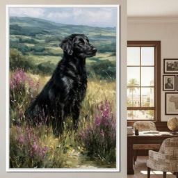 Black Labrador Meadow Sentinel - NicheCanvas