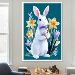 Easter Bunny With Daffodils - NicheCanvas