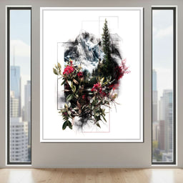 Alpine Peak Floral Montage - NicheCanvas