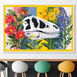 Dinosaur Elegance Flora Fusion - NicheCanvas