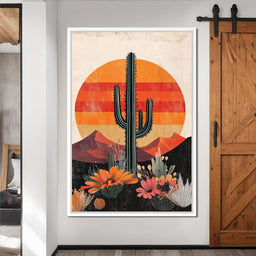 Desert Blooming Cactus Radiance - NicheCanvas