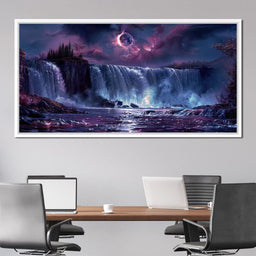 Eclipse Over Lavender Falls - NicheCanvas