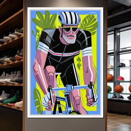 Pedal Power Retro Cyclist - NicheCanvas