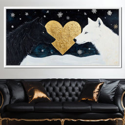 Golden Heart Winter Wolves- - NicheCanvas