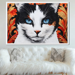 Enchanted Blue Eyed Cat Stare - NicheCanvas