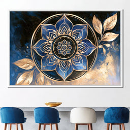 Gilded Petals Of The Midnight Mandala - NicheCanvas