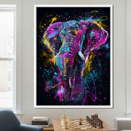 Vibrant Neon Elephant Energy - NicheCanvas
