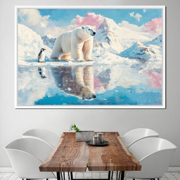 Polar Bears Companions Reflected - NicheCanvas