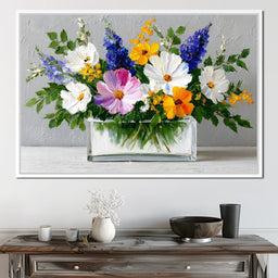 Sunlit Wildflower Still Life - NicheCanvas