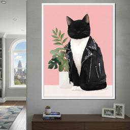 Rebel Feline Fashion Portrait - NicheCanvas