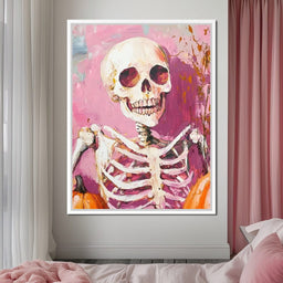 Pink Grin Skeleton Harvest - NicheCanvas