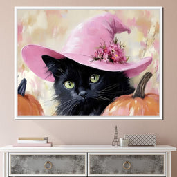 Bewitched Black Cat Pumpkin - NicheCanvas