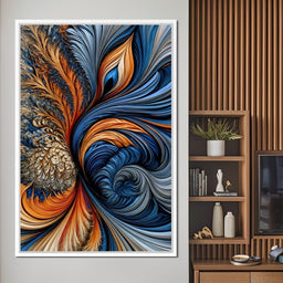 Cobalt And Ember Plume - TooplesArt - NicheCanvas